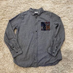 Long sleeve Gray button down shirt